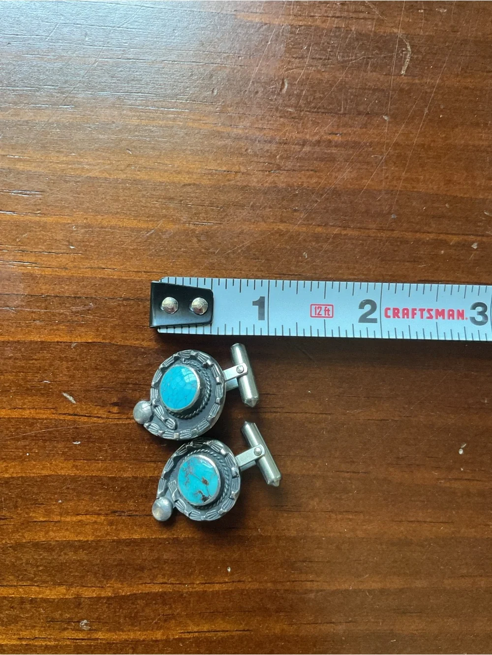 Vintage Sterling Turquoise Native American CuffLinks